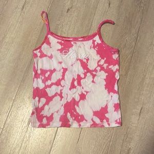 200’s pink bleach dyed tank